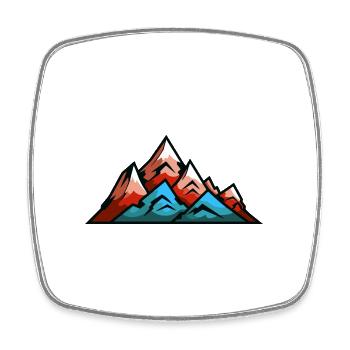 Berge Symbol Bergsteigen - Viereckiger Kühlschrankmagnet - Weiß - Vorne