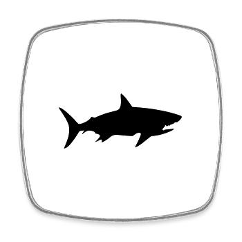 Requin - Magnet carré - blanc - Devant