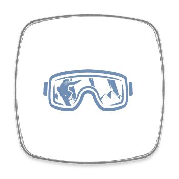 Winter magic on the snowboard: - Square fridge magnet - white - Front