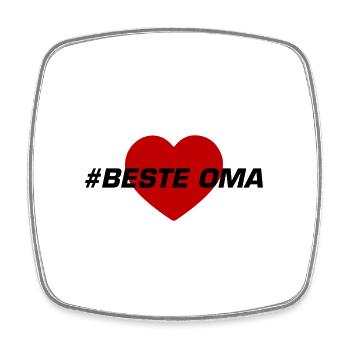 Beste Oma Herz Liebe - Viereckiger Kühlschrankmagnet - Weiß - Vorne