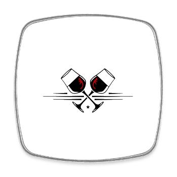 Wine Symbol Red Wine Glass - Square fridge magnet - white - Front