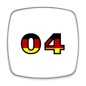 Maillot Allemagne numéro 4 - Magnet carré - blanc - Devant