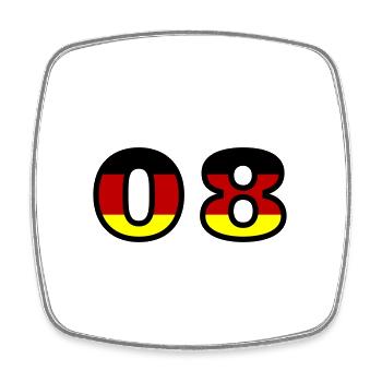 8 Number Germany Jersey - Square fridge magnet - white - Front