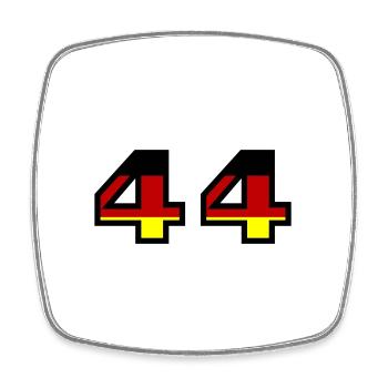 44 Numéro Allemagne Jersey - Magnet carré - blanc - Devant