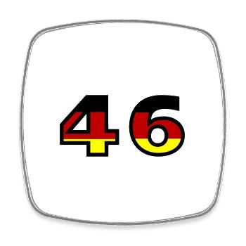 46 Numéro Allemagne Jersey - Magnet carré - blanc - Devant