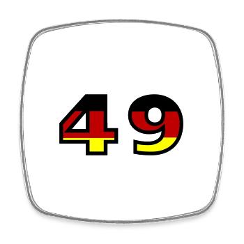 49 Number Germany Jersey - Square fridge magnet - white - Front