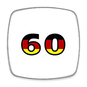 60 Number Germany Jersey - Square fridge magnet - white - Front