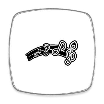 Clé de symbole de notes de musique - Magnet carré - blanc - Devant