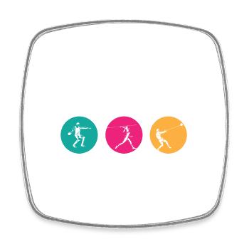 I Throw Stuff Discus Thrower Shot Put Track & - Viereckiger Kühlschrankmagnet - Weiß - Vorne