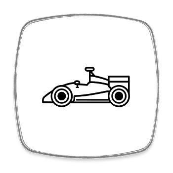 F1 Race Car - Square fridge magnet - white - Front