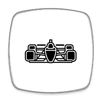 F1 Race Car - Square fridge magnet - white - Front
