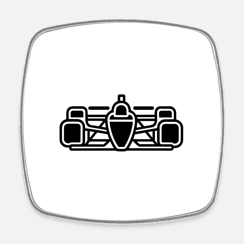 F1 Voiture de course - Magnet carré - blanc
