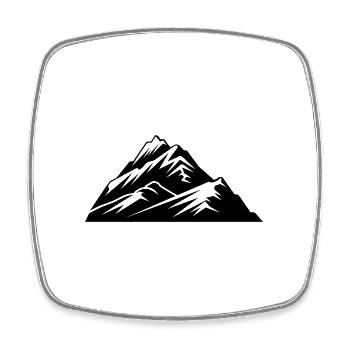 Berg - Viereckiger Kühlschrankmagnet - Weiß - Vorne