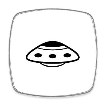 flying saucer - Square fridge magnet - white - Front