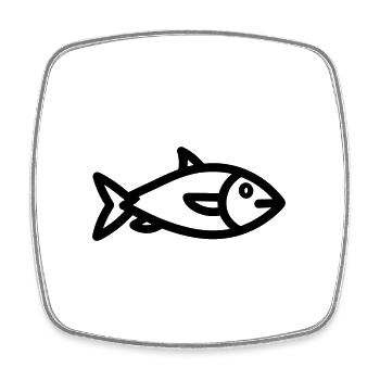 Fish - Square fridge magnet - white - Front