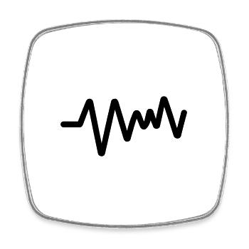 Pulse, heartbeat - Square fridge magnet - white - Front