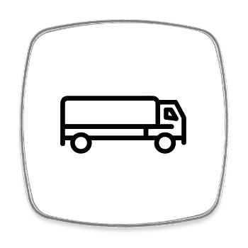 Lkw - Viereckiger Kühlschrankmagnet - Weiß - Vorne
