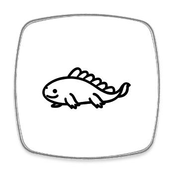 axolotl - Square fridge magnet - white - Front