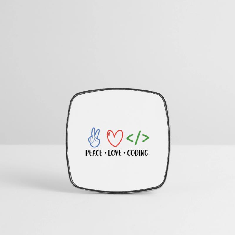 Peace Love Coding Coder Software Developer Program Viereckiger Kühlschrankmagnet