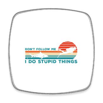Dont Follow Me I Do Stupid Things Diver Scuba Divi - Viereckiger Kühlschrankmagnet - Weiß - Vorne