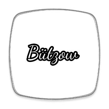 Bützow - Textdesign mit Stadtnamen - Viereckiger Kühlschrankmagnet - Weiß - Vorne