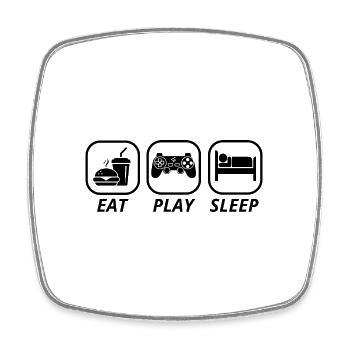 Eat Sleep Repeat Video Game Player Gaming Gamer Pc - Viereckiger Kühlschrankmagnet - Weiß - Vorne