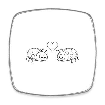 Ladybug Comic Couple Love - Square fridge magnet - white - Front