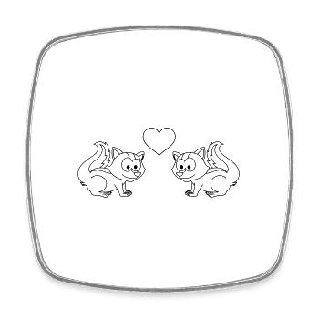 Stinker Comic Paar liebe - Viereckiger Kühlschrankmagnet - Weiß - Vorne