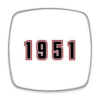 1951 Year Number - Square fridge magnet - white - Front