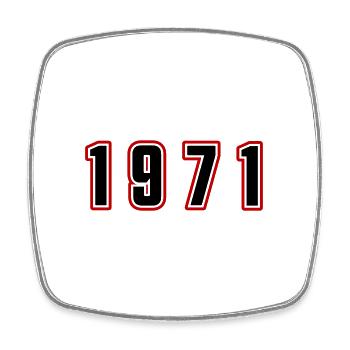 1971 Jahr Zahl - Viereckiger Kühlschrankmagnet - Weiß - Vorne