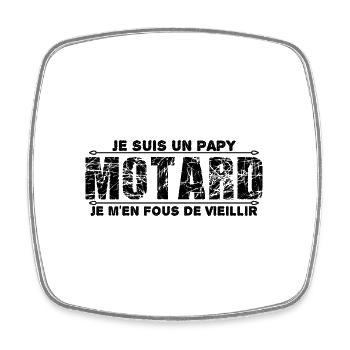 Je suis un papy motard cadeau grand père biker - Magnet carré - blanc - Devant