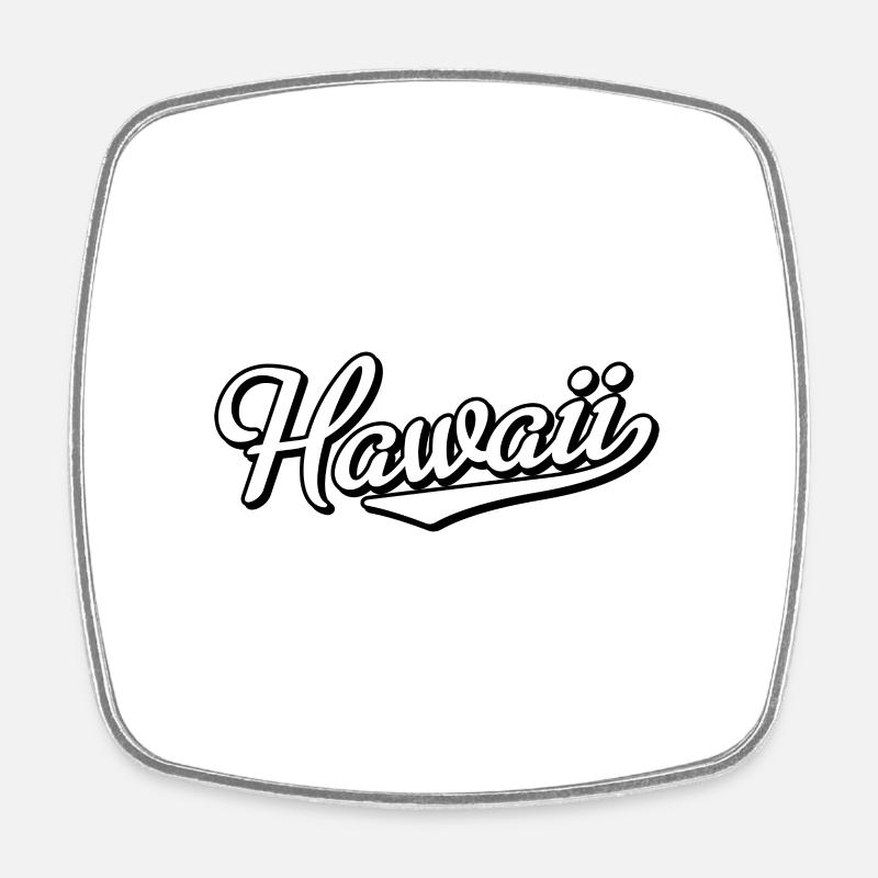 Hawaï - Magnet carré - blanc