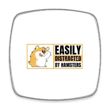 Easily Distracted By Hamsters Animal Lover Hamster - Viereckiger Kühlschrankmagnet - Weiß - Vorne