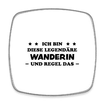Wanderin Lustiger Spruch Outdoor Wandern Geschenk - Viereckiger Kühlschrankmagnet - Weiß - Vorne