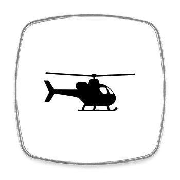 Helicopter - Square fridge magnet - white - Front