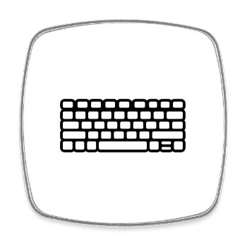 Keyboard - Square fridge magnet - white - Front