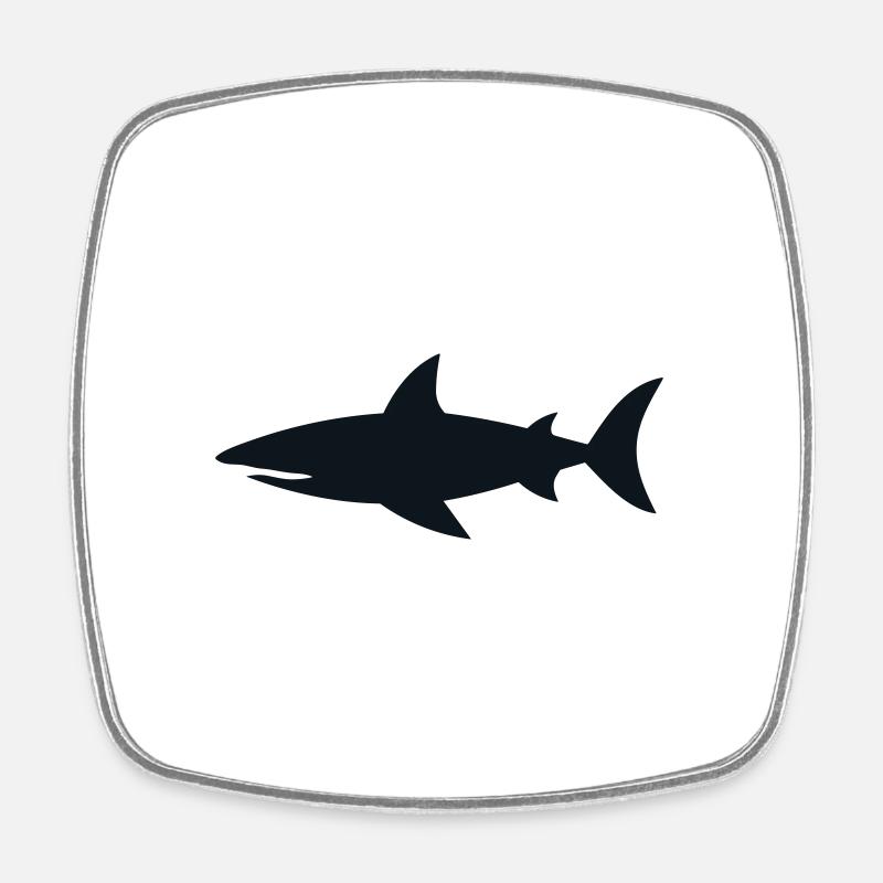 Requin - Magnet carré - blanc