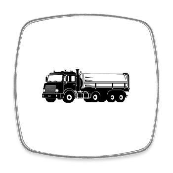 Lkw - Viereckiger Kühlschrankmagnet - Weiß - Vorne