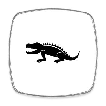 crocodile - Magnet carré - blanc - Devant