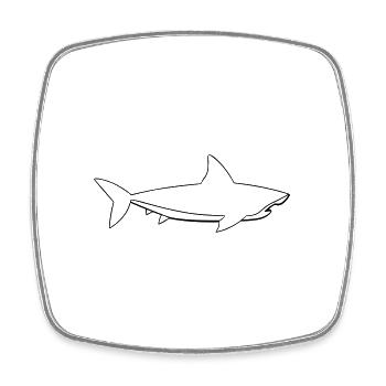 Requin - Magnet carré - blanc - Devant