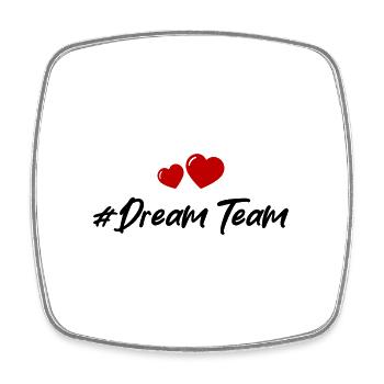 Dream Team Heart Love - Magnet carré - blanc - Devant