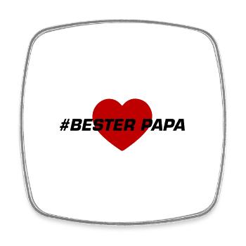 Bester Papa Herz Liebe - Viereckiger Kühlschrankmagnet - Weiß - Vorne