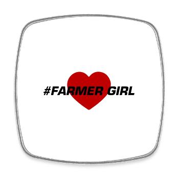Fermier Fille Fille Coeur Amour - Magnet carré - blanc - Devant