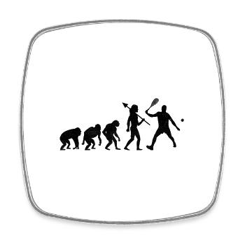 Squash Spieler Squash Evolution Spieler Raquetball S - Viereckiger Kühlschrankmagnet - Weiß - Vorne