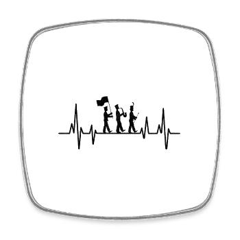 Marching Band Sayings Funny Marching Instruments - Square fridge magnet - white - Front