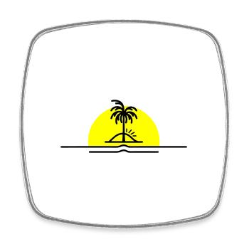 Palm Trees Symbol Beach Island - Square fridge magnet - white - Front