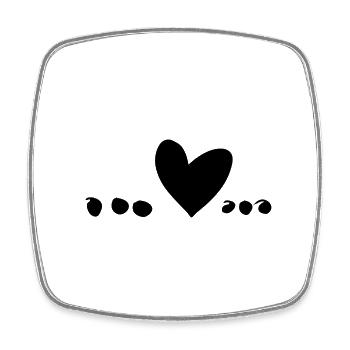 Points, Coeur, Symbole, Amour - Magnet carré - blanc - Devant