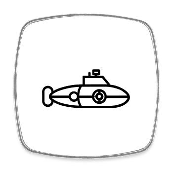 U-Boot-Boot - Viereckiger Kühlschrankmagnet - Weiß - Vorne