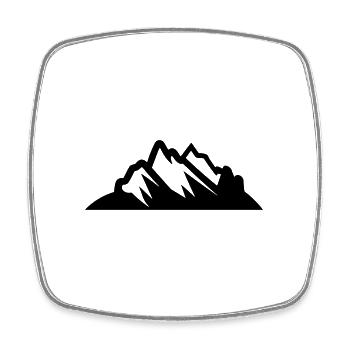 Berg - Viereckiger Kühlschrankmagnet - Weiß - Vorne