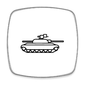Panzer - Viereckiger Kühlschrankmagnet - Weiß - Vorne